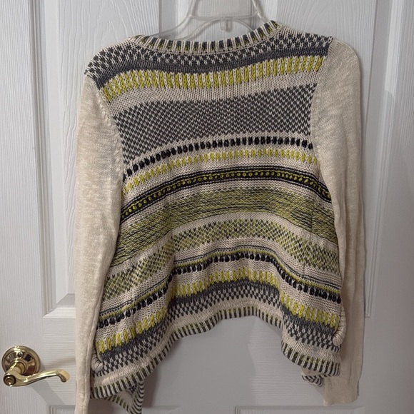 Moth Anthropologie Cream and Gray Cardigan Sweater Relaxed Fit size small - Picture 3 of 3